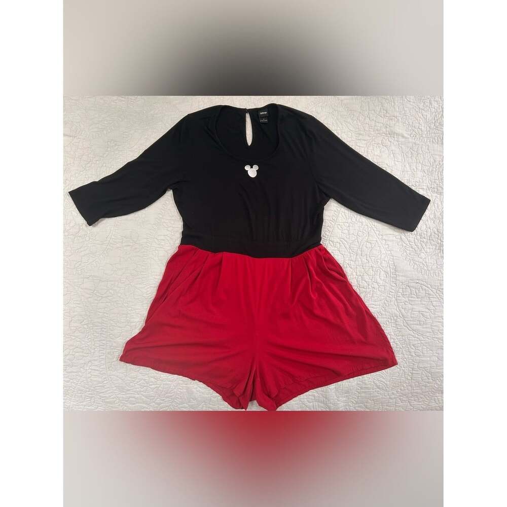 Disney Minnie Mouse Black Red Romper Women's Size 1 Plus Size